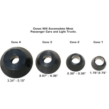 Atlas Automotive Equipment Wheel Balancer Cone Kit, 40Mm Center Hole ATWB-CONEKIT-40MM