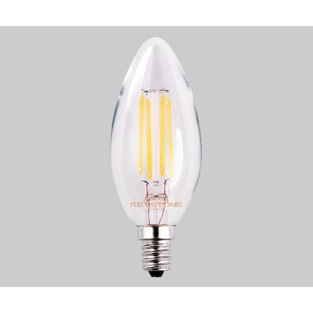 Keystone Straight Tip Chandelier Filament bulb, 60W Equivalent, B11 shape, E12 Candalbra base, 3000K, 90 CRI KT-LED5.5FB11-E12-930-C