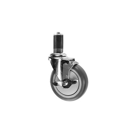 Service Caster 5'' Thermoplastic Rubber Swivel 1-3/8'' Expanding Stem Caster with Brake SCC-EX20S514-TPRB-TLB-138