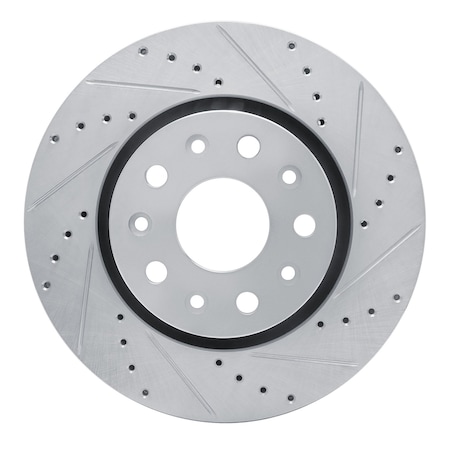 Dynamic Friction Co DFC Brake Rotor - Drilled and Slotted - Silver 631-42038R