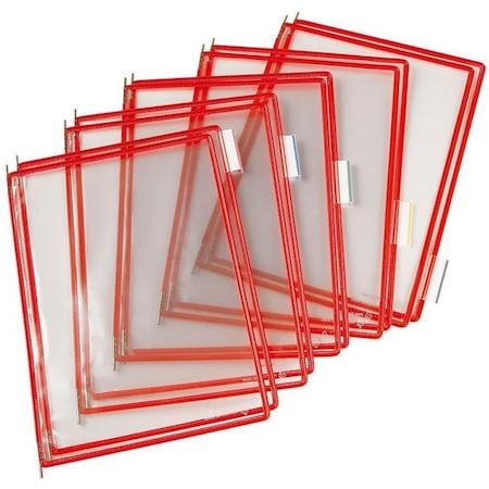 Tarifold Pivoting Pocket Packs, 10 Pockets/Pack, Red P030