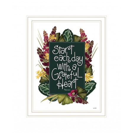 Homeroots Grateful Heart 2 White Framed Print Wall Art 416131