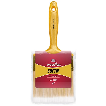 Wooster 4" Trim/Wall Soft, Synthetic Bristle Bristle, Paint Brush, Plastic Handle Q3108-4