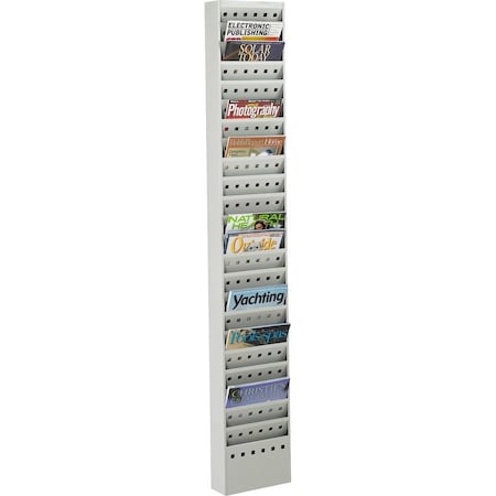 Safco Magazine Rack, 23-Pocket, Gray 4322GR