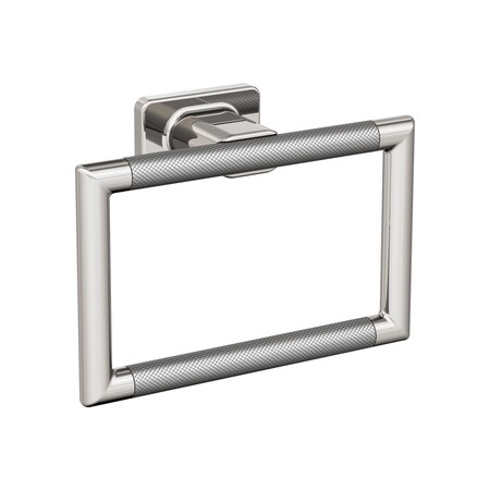 Amerock Esquire Polished Nickel/Stainless Steel Contemporary 5-1/4 in 133 mm Length Towel Ring BH26612PNSS