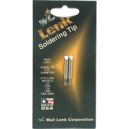 Wall Lenk 0.156'' Soldering Iron Chisel Tip, 2PK L25CT