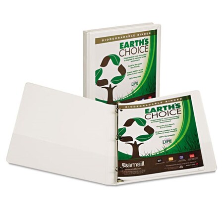 Samsill 0.5 in. Earths Choice Ecological Round Ring View Binder- White 18917
