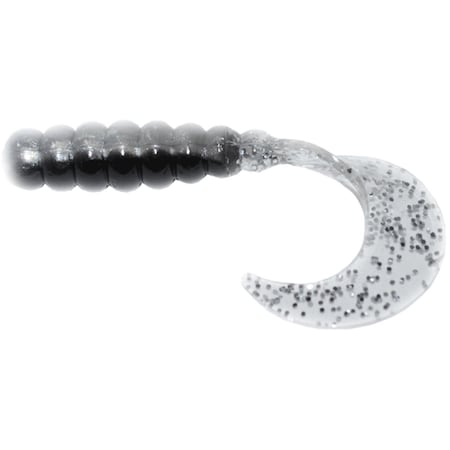 Big Bite Baits 2 in. Fat Grub, Black-N-Silver, 10PK FG212