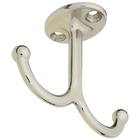 National Hardware V165 Series Coat Hook, 35 lb, Zinc, Nickel, 2PK N245-837