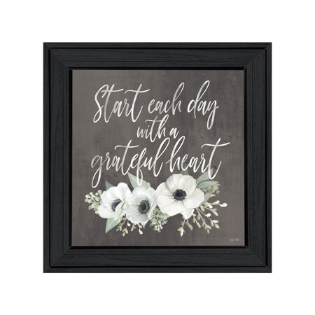 Homeroots Grateful Heart Black Framed Print Wall Art 529826