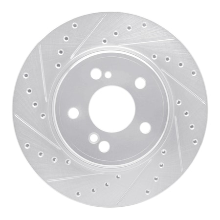 Dynamic Friction Co DFC Brake Rotor - Drilled and Slotted - Silver 631-63030L