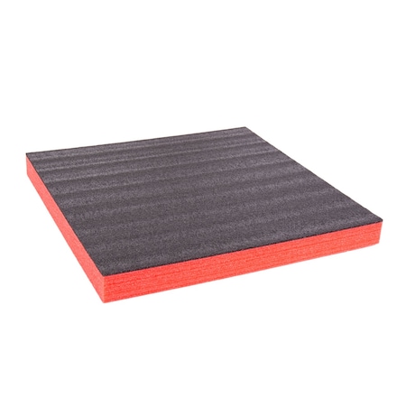 5S Supplies Black and Red 24in x 24in Tool Box Layered Foam Inserts. Perfect for Kaizen Projects - (57MM). ECONO-2X2-BLACK/RED-57MM