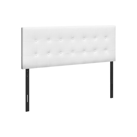 Homeroots White Faux Leather Upholstered Full Headboard 490181