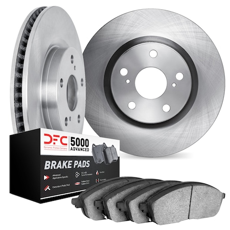Dynamic Friction Co DFC Brake Rotor with 5000 Advanced Brake Pads 6502-63599