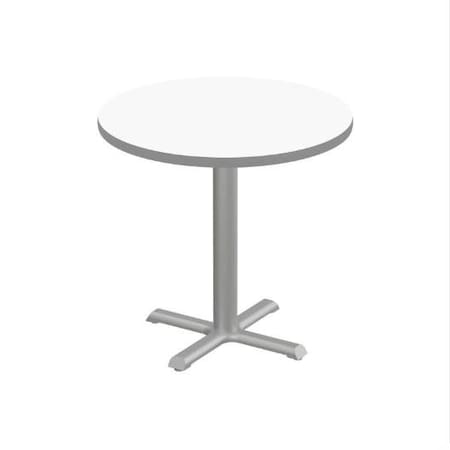 Correll Round Cafe Table, 30 in W, 30 in L, 29 in H, Particleboard Top, Frosty White SXT30DER-80-98-13