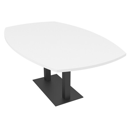 Skutchi Designs Arc Boat Conference Table, 45 in W, 72 in L, White HAR-ABOT-48x72-DOU.BK-W960