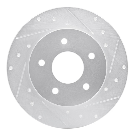 Dynamic Friction Co DFC Brake Rotor - Drilled and Slotted - Silver 631-67113R