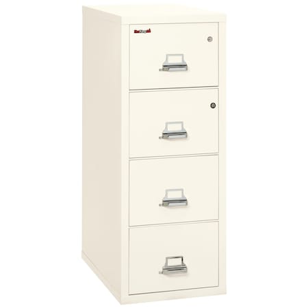 Fireking 4 Drawer, 1 Hr Fire Rated, Vertical, 31" Legal, Safe-In-A-File Ivory White 4-2131-CIWSF
