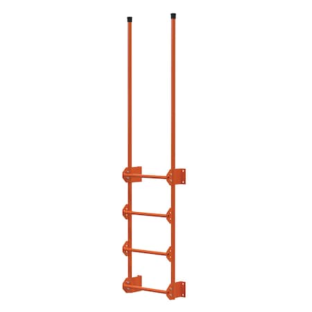 Vestil Steel Walk Through Dock Ladder 4 Step 300 Lb. Capacity Orange DKL-4-OR