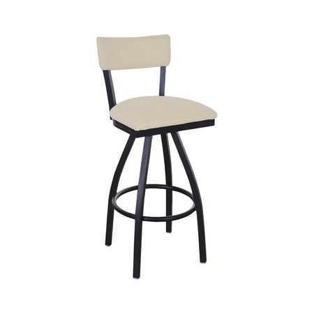Bfm Seating Bristol Swivel Barstool - Grade 4 Upholstered Seat & Back - Steel Frame - Sand Black Finish 4301SSTT005-SB