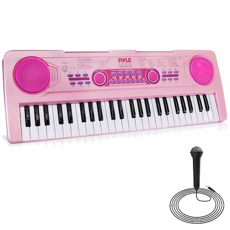 Pyle Pyle 49 Key Electric Keyboard, Karaoke Fun, Rechargeable Battery, Microphone, Compact Design PKBRD4912PK