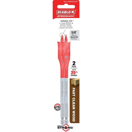 Diablo 5/8'' x 6'' SPEEDemon Spade Bit, 2PK DSP2070-P2