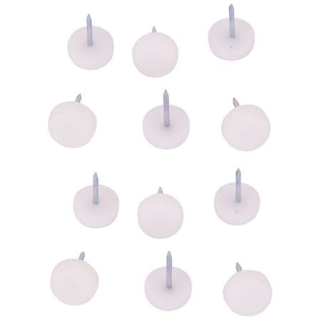 Prosource Furniture Glide, Plastic, White, White, 5/8 x 5/8 x 15/16 in Dimensions FE-S513-PS