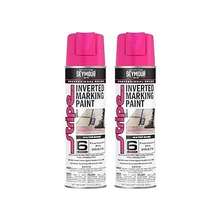 Seymour Midwest Stripe 6-Series Inverted Ground Marking Paint, Fluorescent Hot Pink net 17oz., 2PK 20679-2