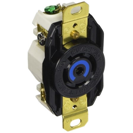 Hubbell Wiring 20A 3-Phase 120/208V AC Twist-Lock L21-20R 4-Pole 5-Wire Grounding Receptacle HBL2510