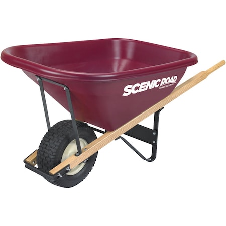 Scenic Road 8 Cu. ' Tradesmen Duty High-Density Poly Wheelbarrow M8-1T
