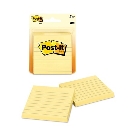 Post-It Original Pads in Canary Yellow, Note Ruled, 3in x 3in, 100 Sheets/Pad, 2PK 630PK2