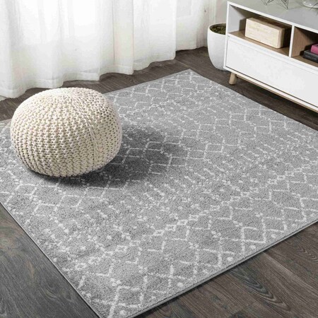 Jonathan Y Moroccan HYPE Boho Vintage Diamond Gray/Ivory 8 ft Square Area Rug MOH101C-8SQ