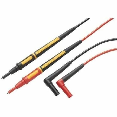 Fluke Test Leads, CAT II 1000V, CAT III 1000V, CAT IV 600V, 4 ft. 8 in. Length, Silicone, Black/Red, PR TL175