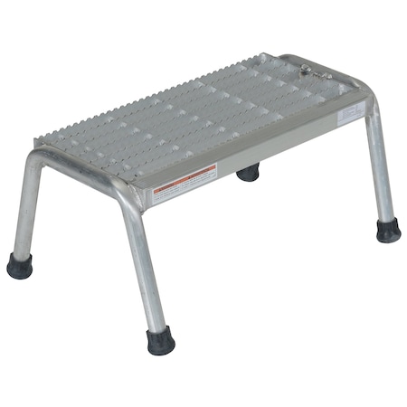 Vestil Aluminum Step Stand, 1 Step, Welded, 1 Steps, 10.4375 Overall Height, Aluminum, Silver SSA-1