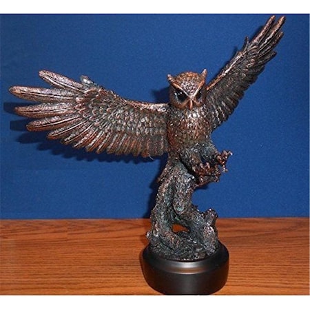 Dwellingdesigns F Owl Bronze Plated Resin Sculpture DW2619750