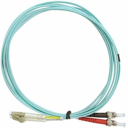 Monoprice MULTI-MODE OM4 FIBER OPTIC CABLE - LC-ST UL 50/125 OFNR DUPLEX AQUA 1M 39430