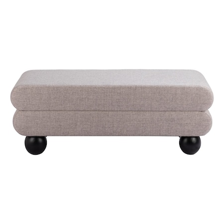 Homeroots 46in Gray and Black Fabric and Solid Wood Upholstered Bench 668862