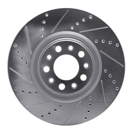 Dynamic Friction Co DFC Brake Rotor - Drilled and Slotted - Silver 631-16012L