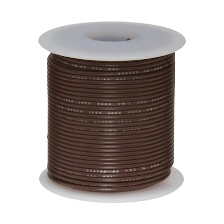 Remington Industries 18 AWG Gauge UL1061 Stranded Hook Up Wire, 300V, 0068 Diameter, Brown, 25 ft Length 18UL1061STRBRO25