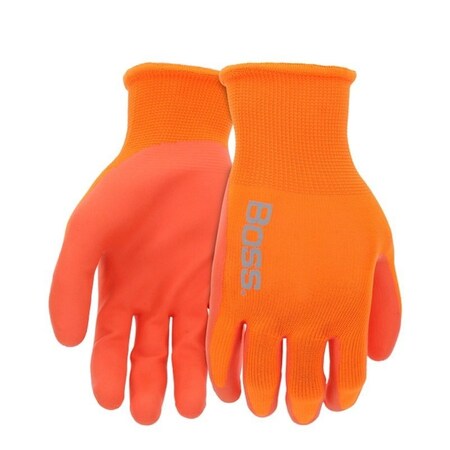 Boss Tactile Grip Series Coated Gloves, Men's, L, Elastic Knit Wrist Cuff, Nitrile Coating, Polyester, PR B31101-L