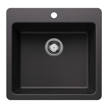 Blanco Liven SILGRANIT 21in Single Bowl Dual Mount Kitchen Sink - Anthracite 443227