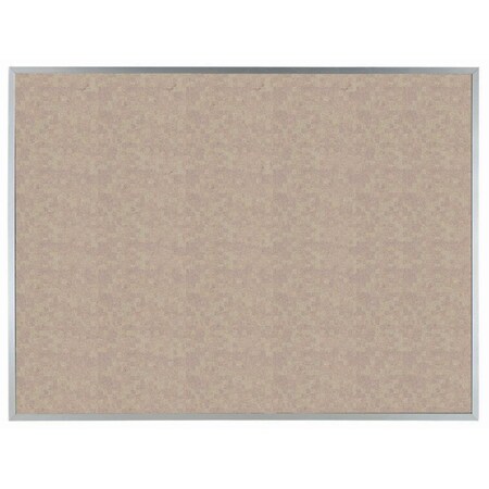 Aarco VIC Cork Bulletin Board w/ a Clear Satin Anodized Al Frame, Blanched Almond 36''Hx48''W DW3648186