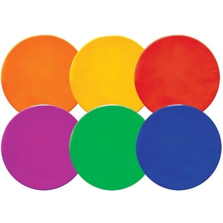 Champion Sports Round Poly Spot Markers, 10", Assorted Colors, PK6 MSPSET