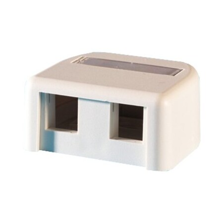 Ortronics 2 PORT SURFACE MT BOX UNLOADED, KEYSTONE JACKS, TECHCHOICE FOG WHITE KSSMB2