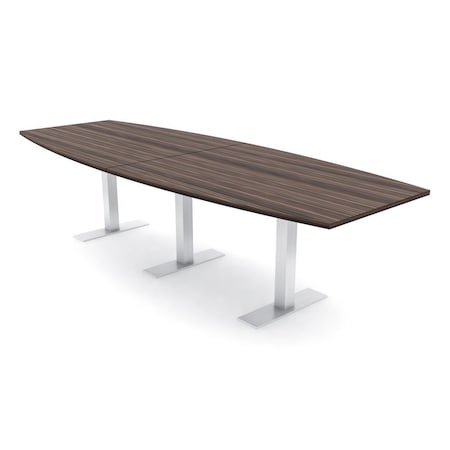 Skutchi Designs 10ft Boat Conference Table With Power | Harmony Series | 10 Person Meeting Room Table HAR-BOT-48X120-T-H3041-NA