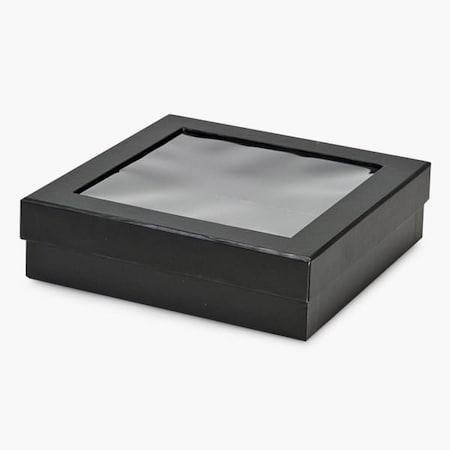 Nashville Wraps Black Gourmet Rigid Window Box, X-Large 7.75x7.75x2in, 18PK 612BBK