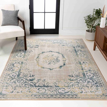 Jonathan Y Rosalia Cottage Medallion Navy/Beige 8 ft. x 10 ft. Area Rug MDP401C-8
