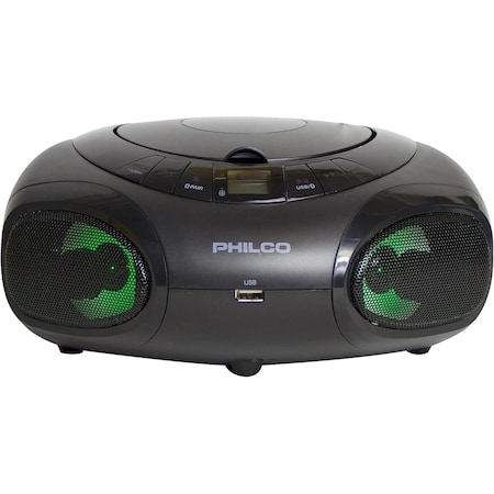 Philco Portable Bluetooth Boombox CD Player with AM/FM Radio and USB Playback PBB3010BT-BK