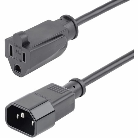Startech.Com 1ft Power Extension Cord C14 to 5-15R PAC10010PK