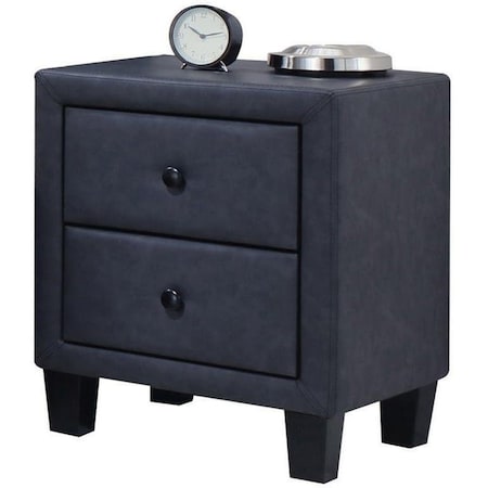 Homeroots 2-Tone Gray Upholstered Contemporary Nightstand 285885